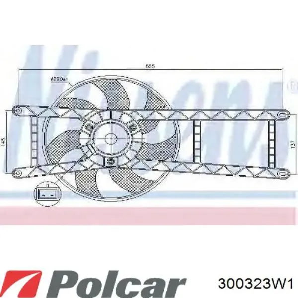 Электровентилятор охлаждения 300323W1 Polcar