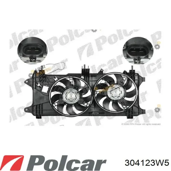 Диффузор вентилятора в сборе с мотором и крыльчаткой 304123W5 Polcar