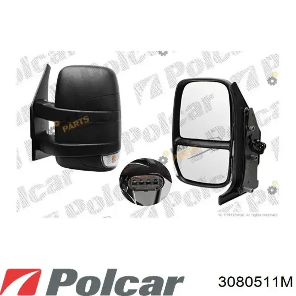 Левое боковое зеркало 3080511M Polcar