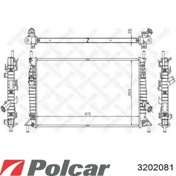 Радиатор 3202081 Polcar