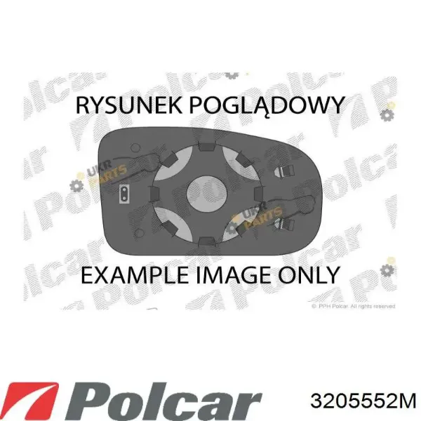 Стекло правого зеркала заднего вида 3205552M Polcar
