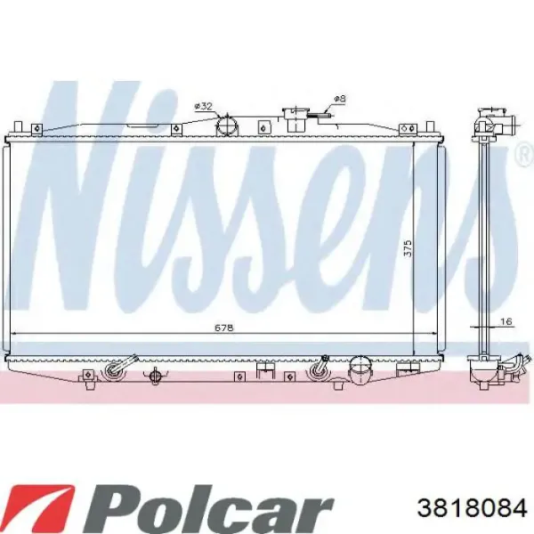 Радиатор 3818084 Polcar