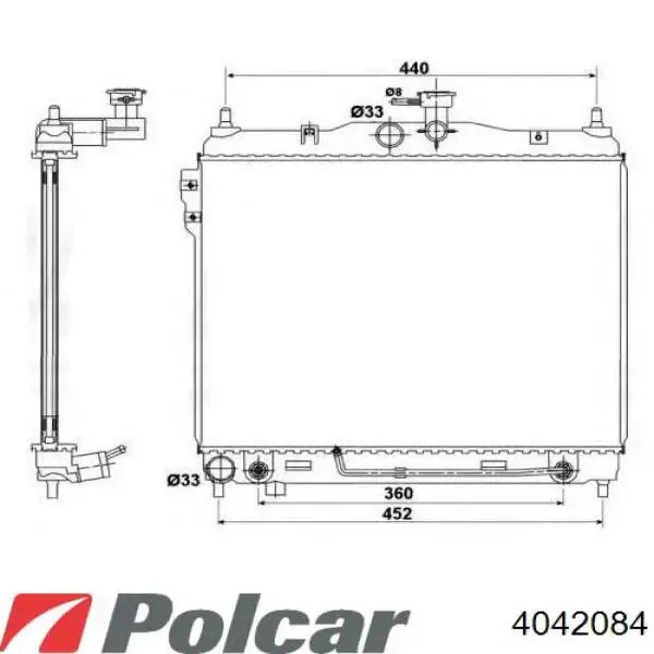 Радиатор 4042084 Polcar