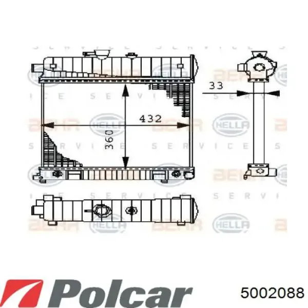 5002088 Polcar Радиатор основной