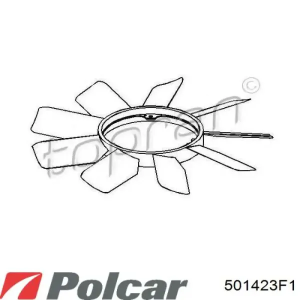 Крыльчатка радиатора охлаждения 501423F1 Polcar