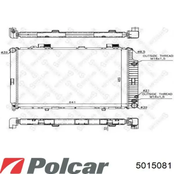 Купить 5015081 Polcar Радиатор водяной