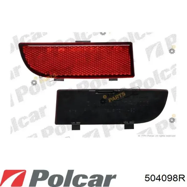 Правый катафот заднего бампера 504098R Polcar