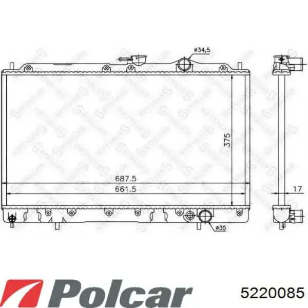 Радиатор 5220085 Polcar