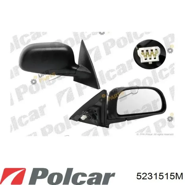 Левое боковое зеркало 5231515M Polcar