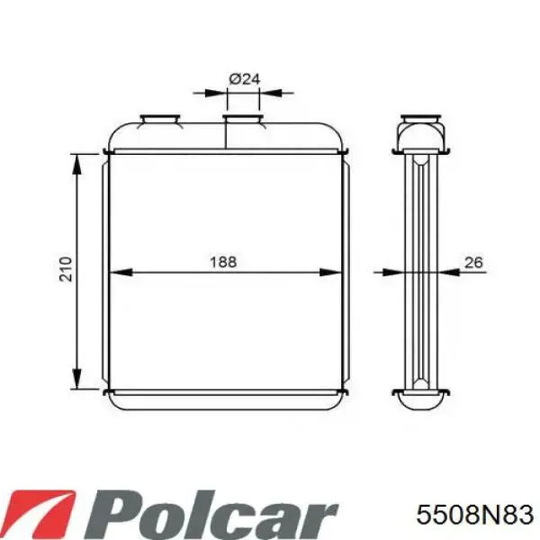 Радиатор печки 5508N83 Polcar