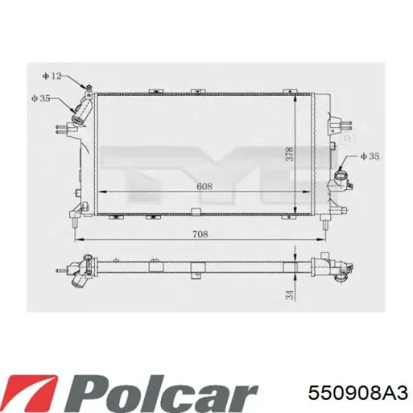 Радиатор 550908A3 Polcar
