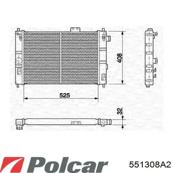 Радиатор 551308A2 Polcar