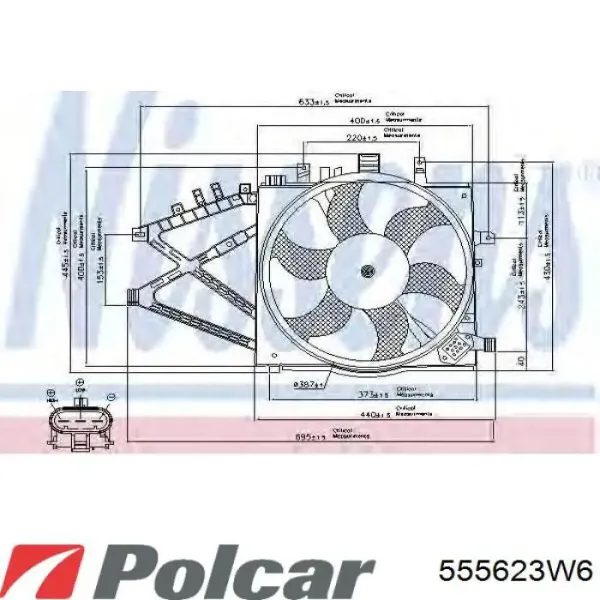 Электровентилятор охлаждения 555623W6 Polcar