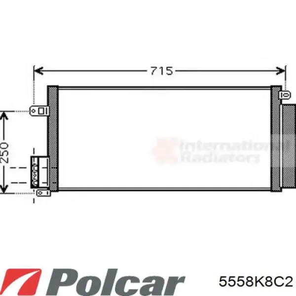 Радиатор кондиционера 5558K8C2 Polcar