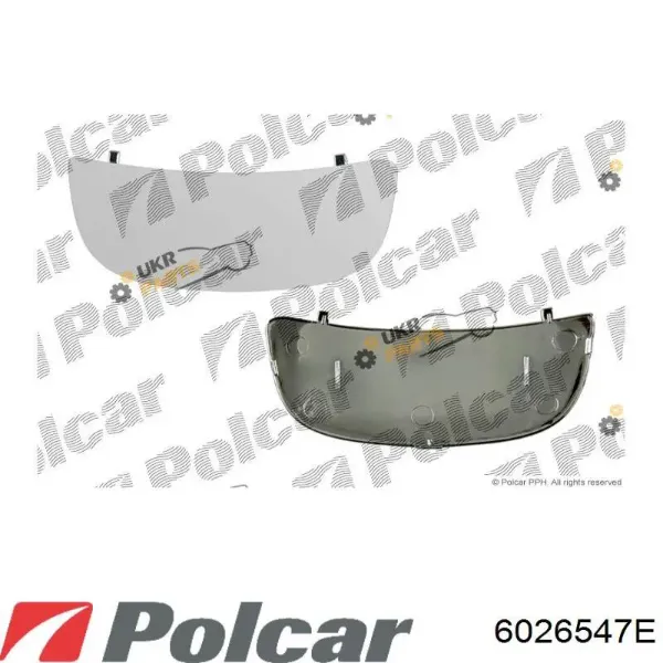 Стекло левого зеркала заднего вида 6026547E Polcar