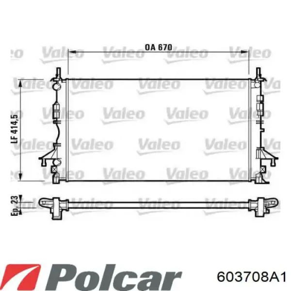 Радиатор 603708A1 Polcar