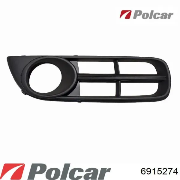 Заглушка (решетка) противотуманных фар бампера переднего правая 6915274 Polcar