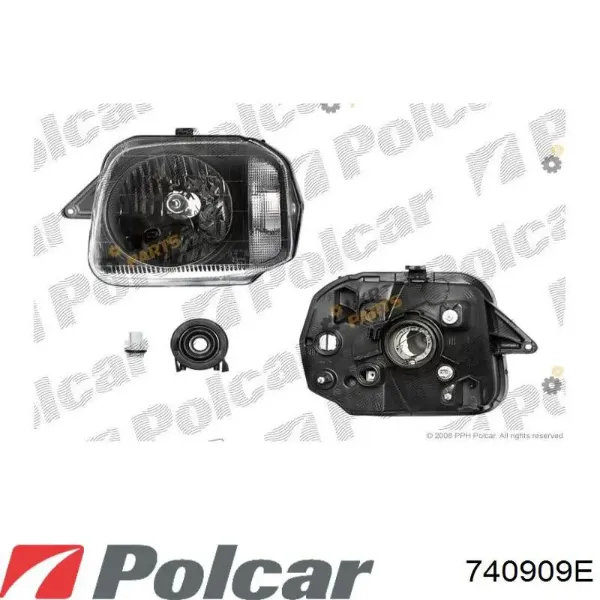 Левая фара 740909E Polcar