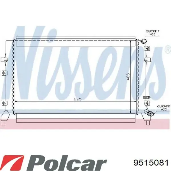 Купить 9515081 Polcar Радиатор водяной