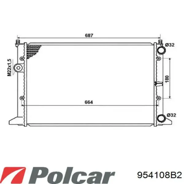 Радиатор 954108B2 Polcar