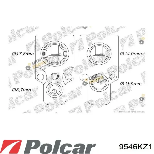 Клапан TRV кондиционера 9546KZ1 Polcar