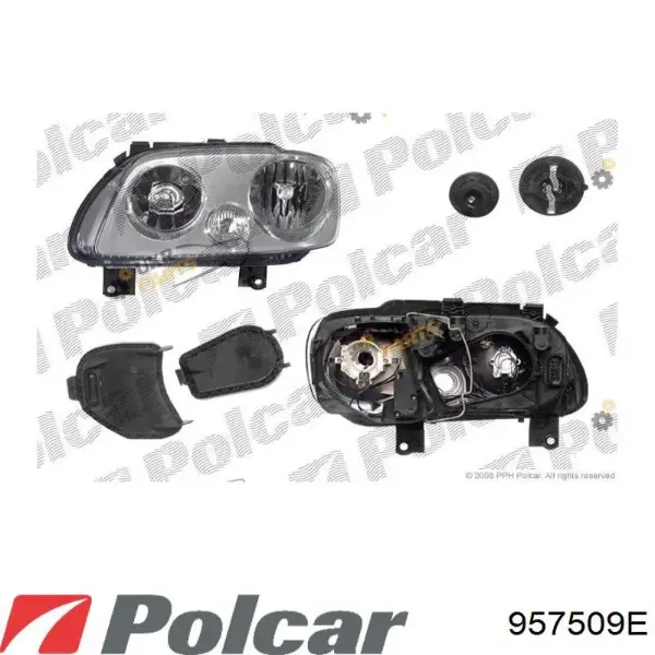 Левая фара 957509E Polcar