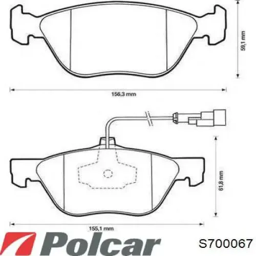 Передние тормозные колодки S700067 Polcar