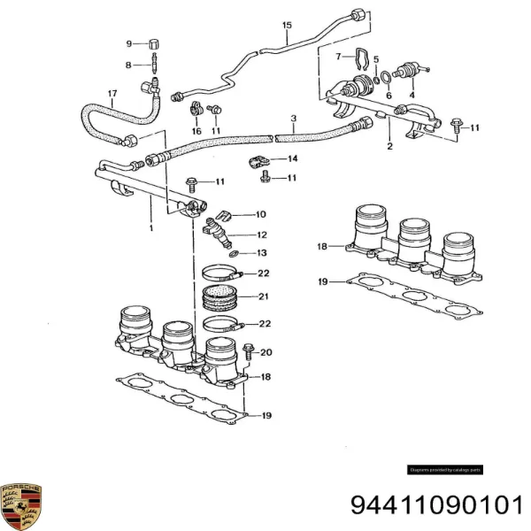 94411090101 Porsche Кольцо форсунки инжектора, посадочное