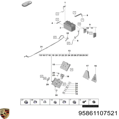 Автомобільний акумулятор Порше 80 А/г 12 В (95861107521)