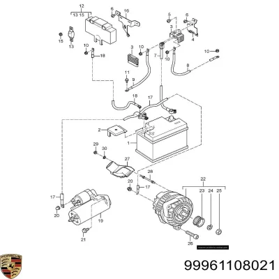 Автомобільний акумулятор Порше 80 А/г 12 В (99961108021)