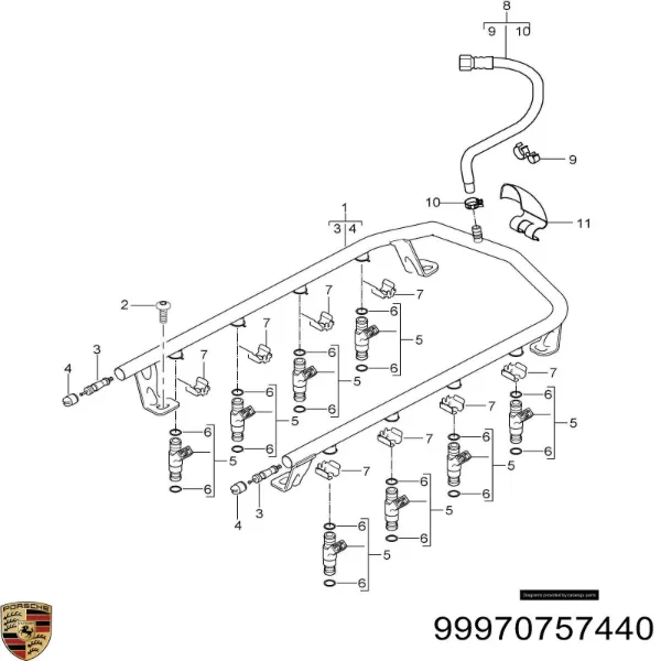Кольцо (шайба) форсунки инжектора посадочное Porsche 99970757440 цена, от