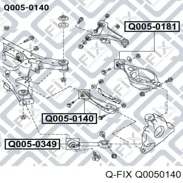 Сайлентблок заднего нижнего рычага Q0050140 Q-fix
