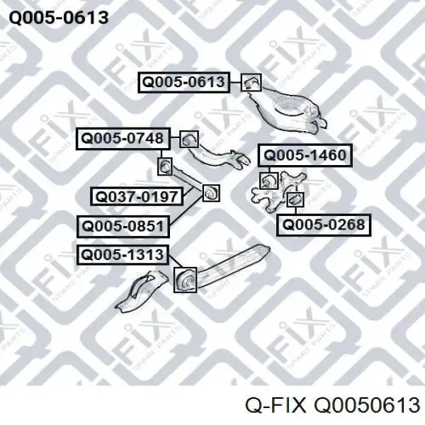 Сайлентблок заднего нижнего рычага Q0050613 Q-fix