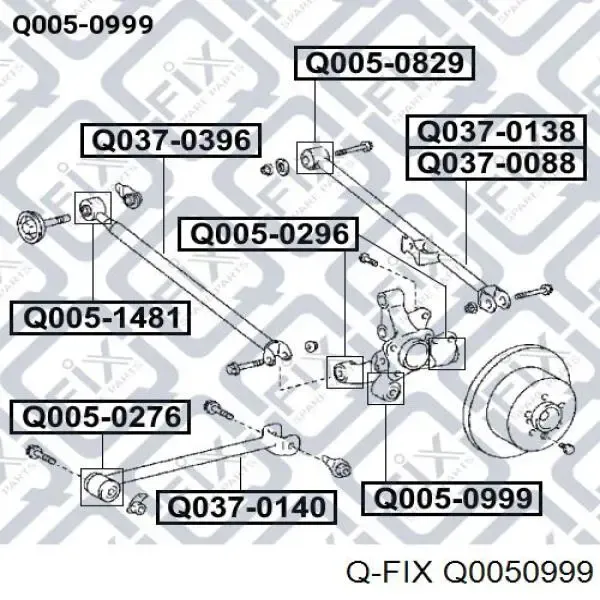 Сайлентблок цапфы задней Q0050999 Q-fix