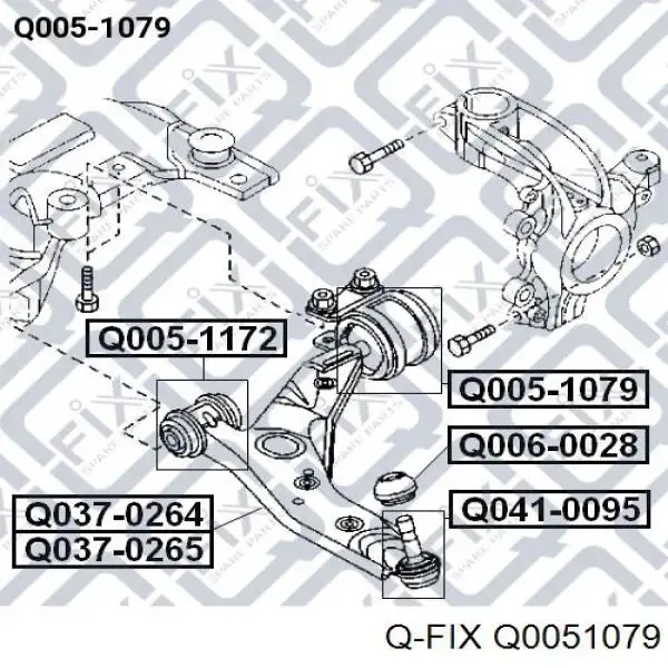 Сайлентблок переднего рычага Q0051079 Q-fix