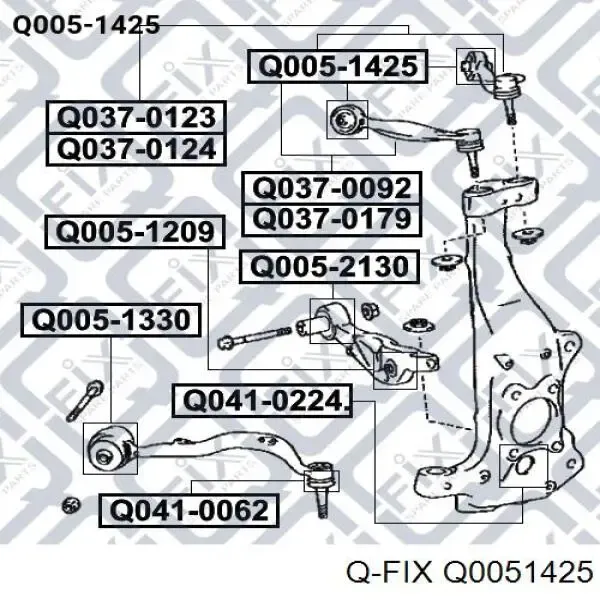 Сайлентблок переднего верхнего рычага Q0051425 Q-fix