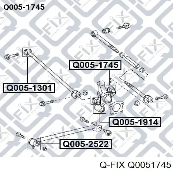 Сайлентблок цапфы задней Q0051745 Q-fix