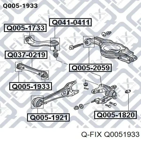 Сайлентблок заднего поперечного рычага Q0051933 Q-fix