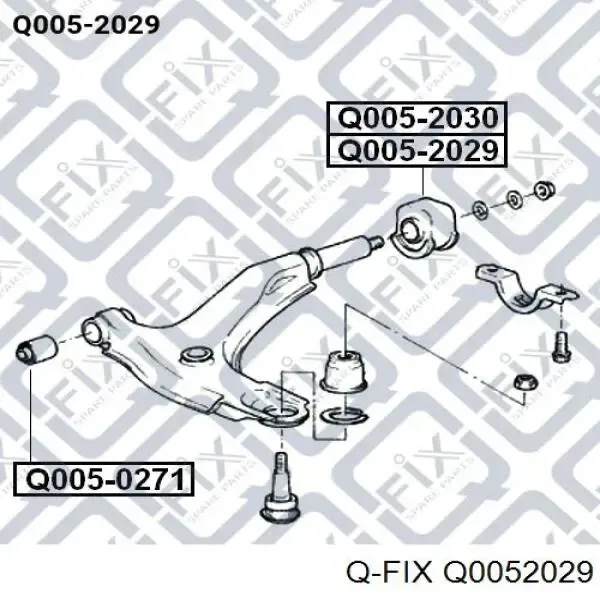 Сайлентблок переднего рычага Q0052029 Q-fix