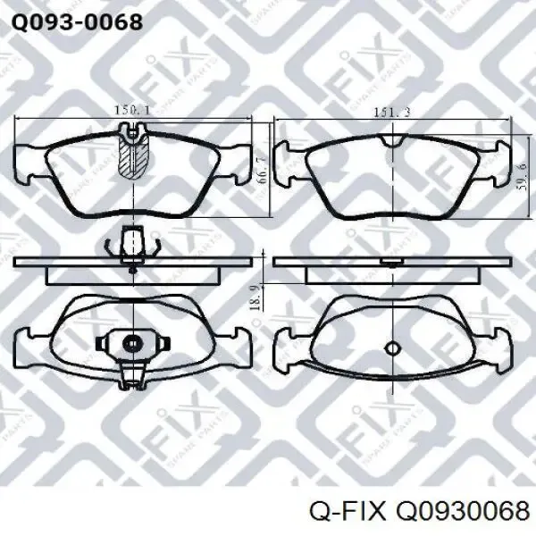 Передние тормозные колодки Q0930068 Q-fix