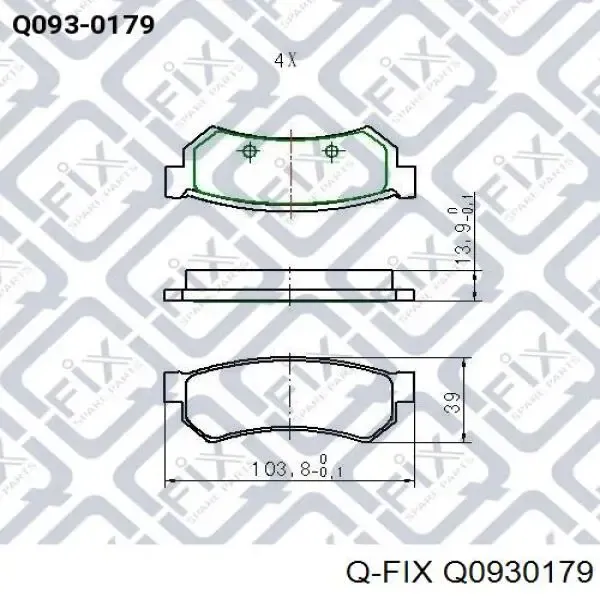 Задние тормозные колодки Q0930179 Q-fix