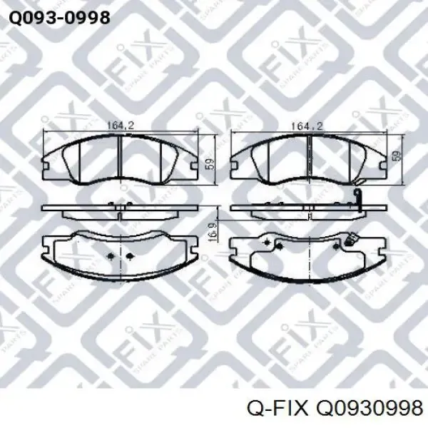 Передние тормозные колодки Q0930998 Q-fix
