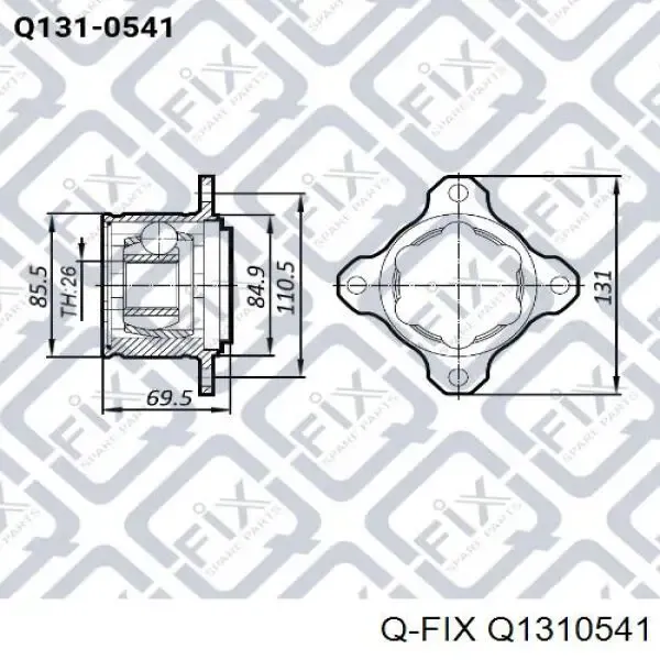 ШРУС внутренний передний правый Q-fix Q1310541