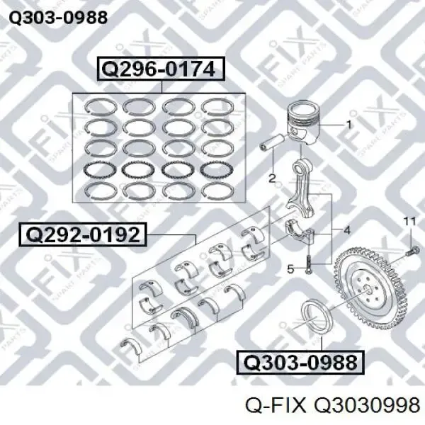 Сальник коленвала Q3030998 Q-fix