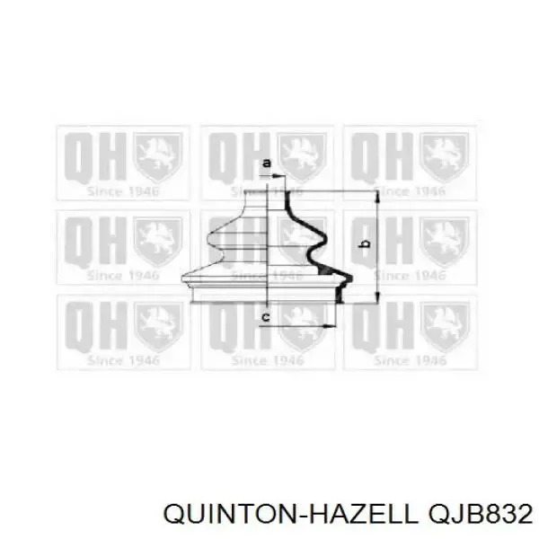 Пыльник ШРУСа задней полуоси наружный QJB832 QUINTON HAZELL