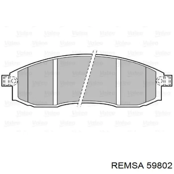Передние тормозные колодки 59802 Remsa