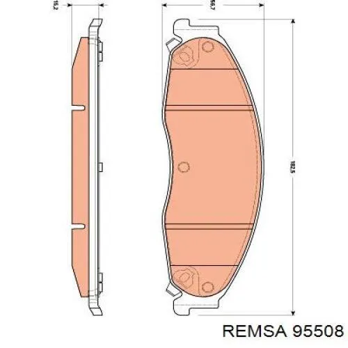 Передние тормозные колодки 95508 Remsa