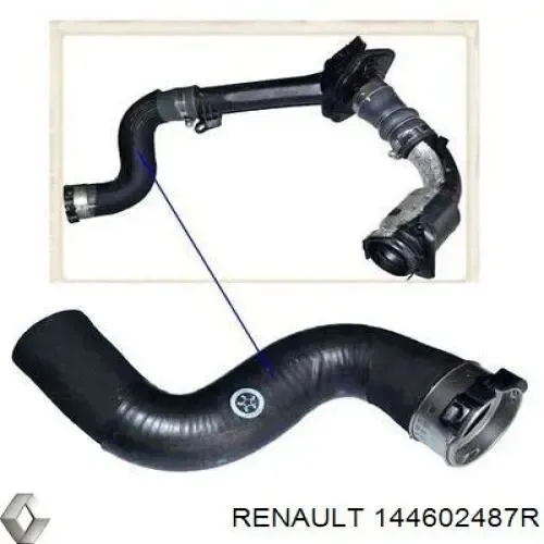 Патрубок воздушный, выход из турбины/компрессора (наддув) 144602487R Renault (RVI)