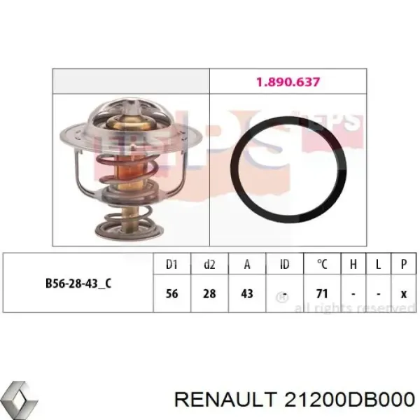 Термостат 21200DB000 Renault (RVI)