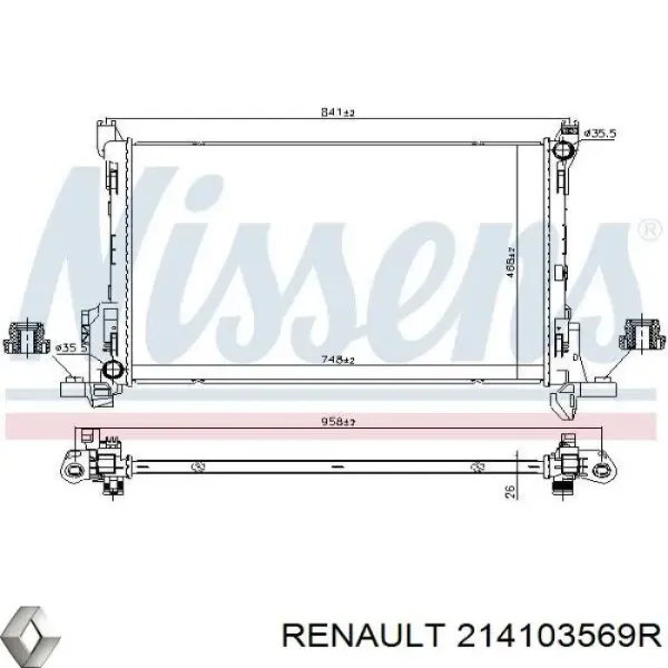 Радиатор 214103569R Renault (RVI)